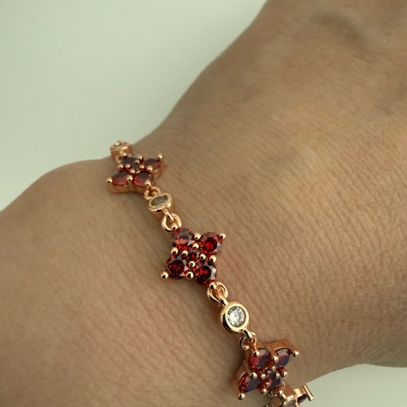 🆕 Luxury Rose Gold Plated Brass Four-leaf Clover Chain Link Bracelets - Picture 5 of 5